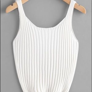 Ribbed Sweater-Knit Tank Top